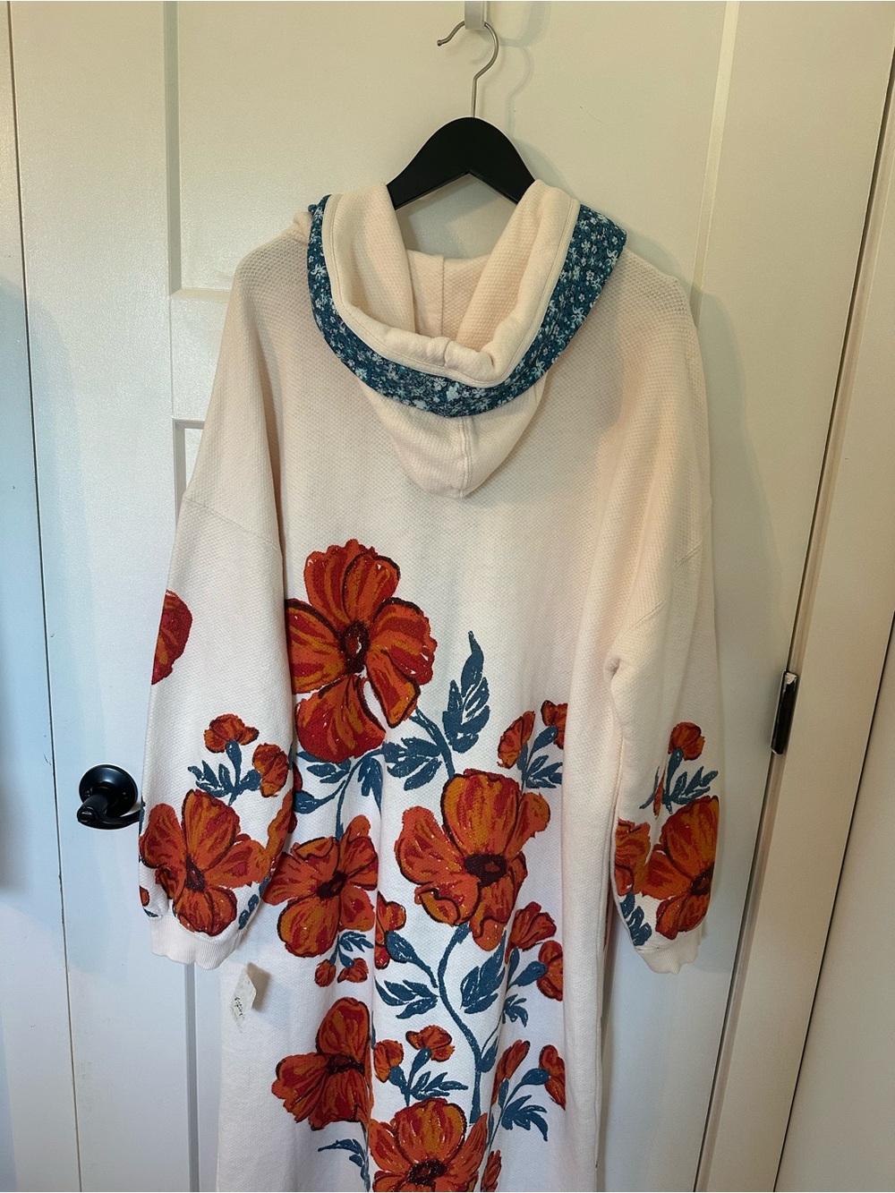 NWT FREE PEOPLE Super Bloom BLUE LAGOON COMBO Maxi Cardigan Jacket SZ MEDIUM - Picture 11 of 11
